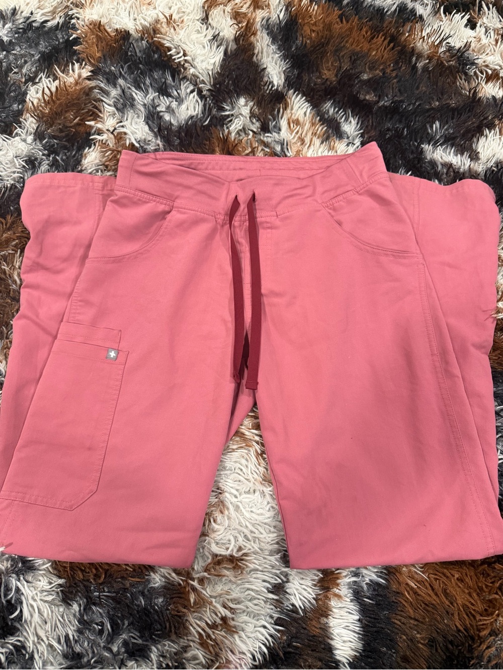 Figs Women's Boot Cut Scrub Pants in Coral Pink